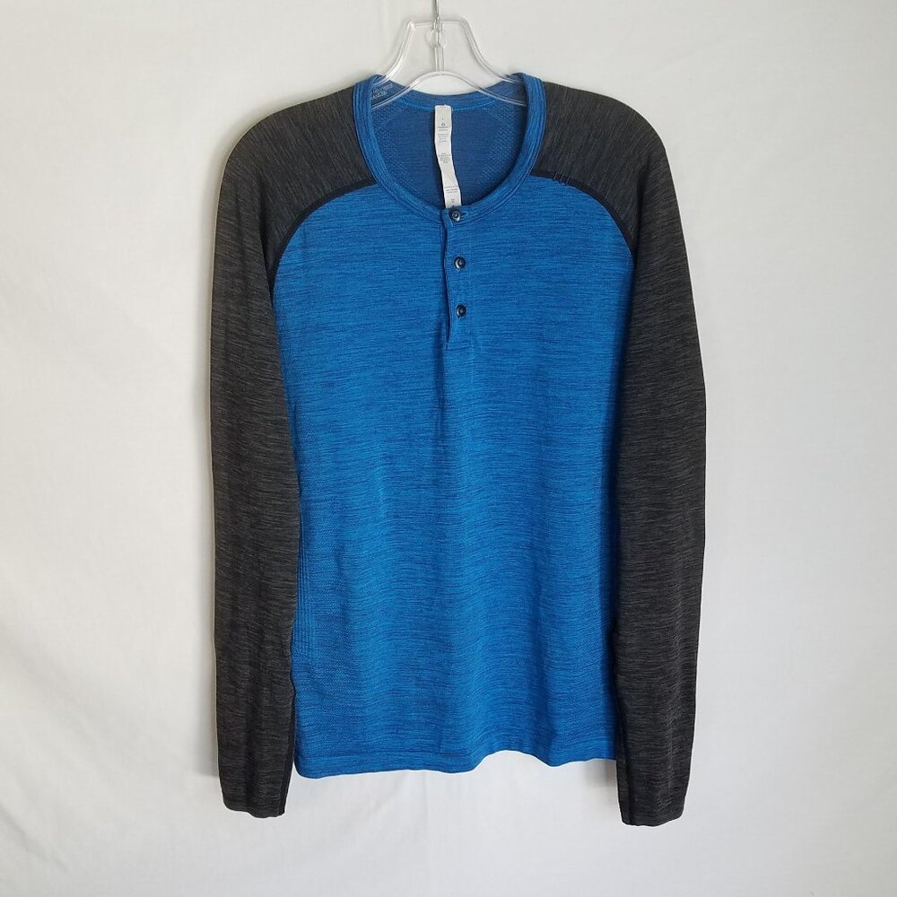 Lululemon Men's Size Large Long Sleeve Henley Raglan Shirt